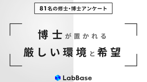 博士が置かれる厳しい環境と希望ーー研究室から届いた81名のリアルなエピソードを公開